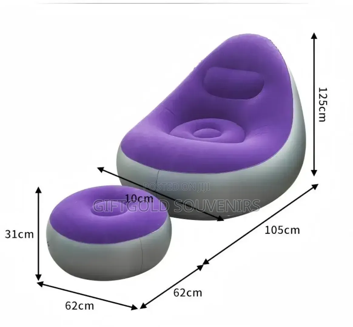 Inflatable Sofa With Foot Stool, Electric Pump