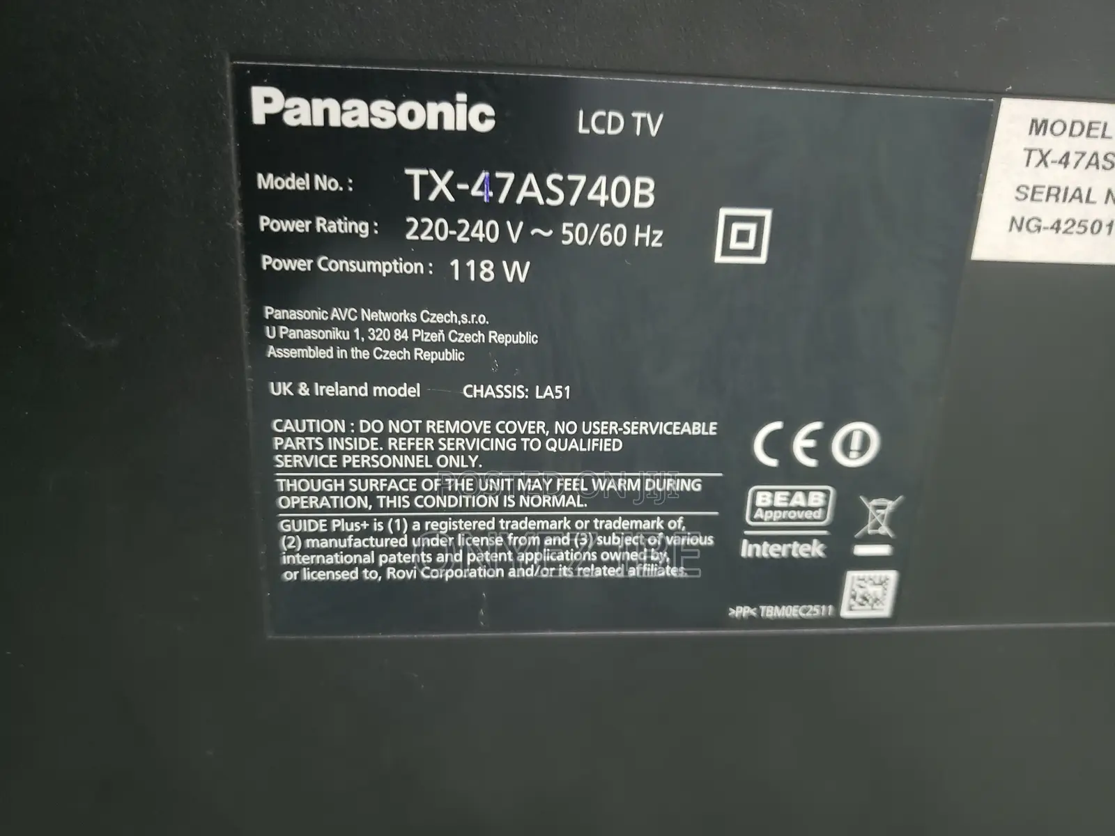 55' Used Panasonic Smart TV