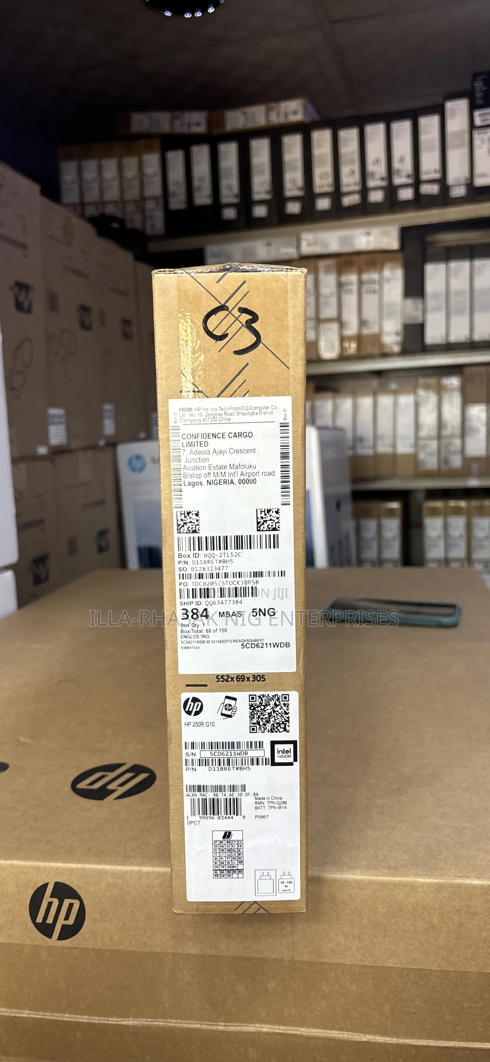 New Laptop HP 250 G10 8GB Intel Core 3 SSD 512GB