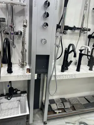 Silver LED Hydromassage Shower Panel