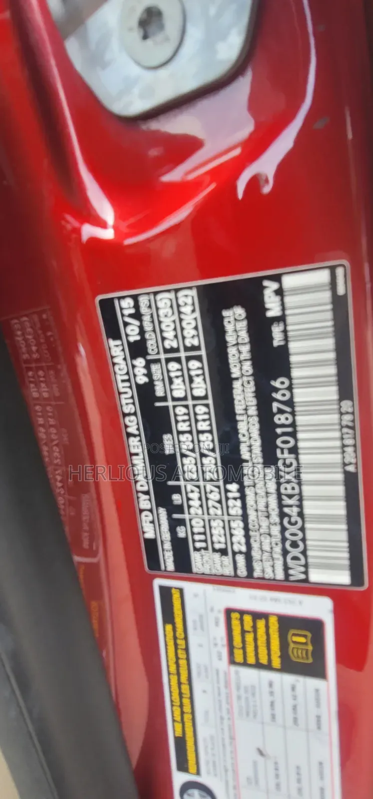 Mercedes-Benz GLC-Class 2016 Red
