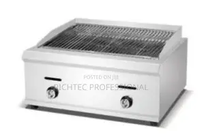Commercial Gas Lava Rock Chargrill - Double Burner Stainless Steel