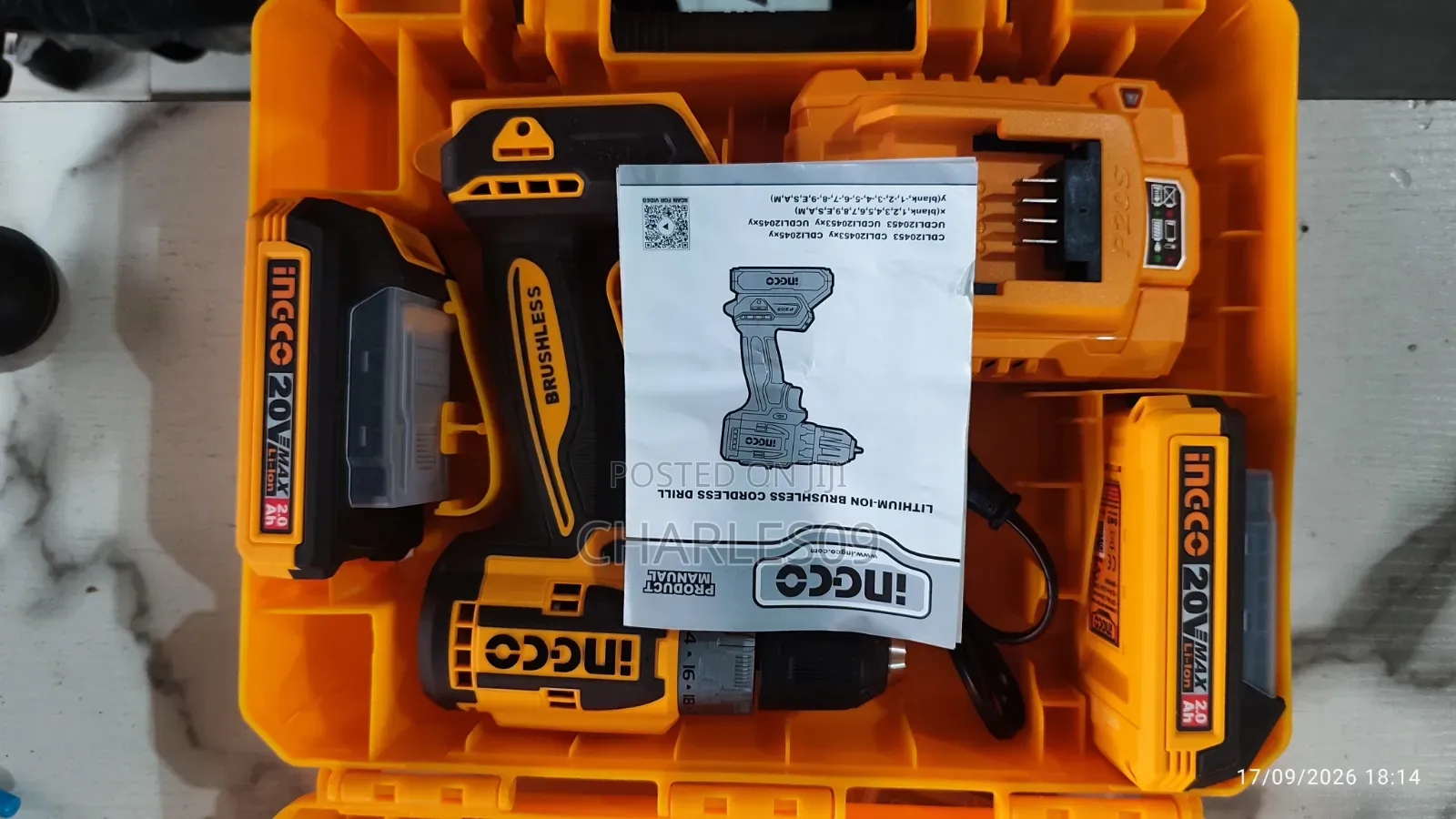 INGCO 20V Brushless Drill