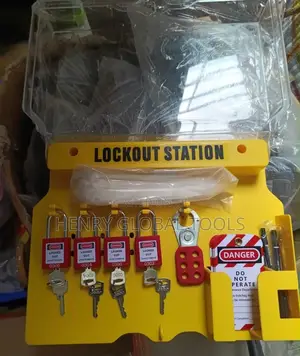 LOTO Lockout Station With Padlocks, Hasps & Safety Tags