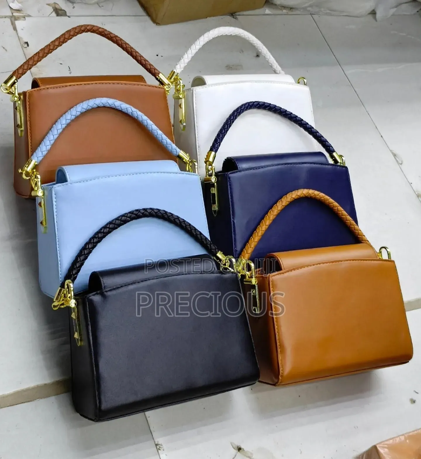 Luxury Mini Handbag With Braided Top Handle and Long Strap