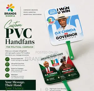 Custom PVC Campaign Hand Fans in Nigeria | Brands Nigeria