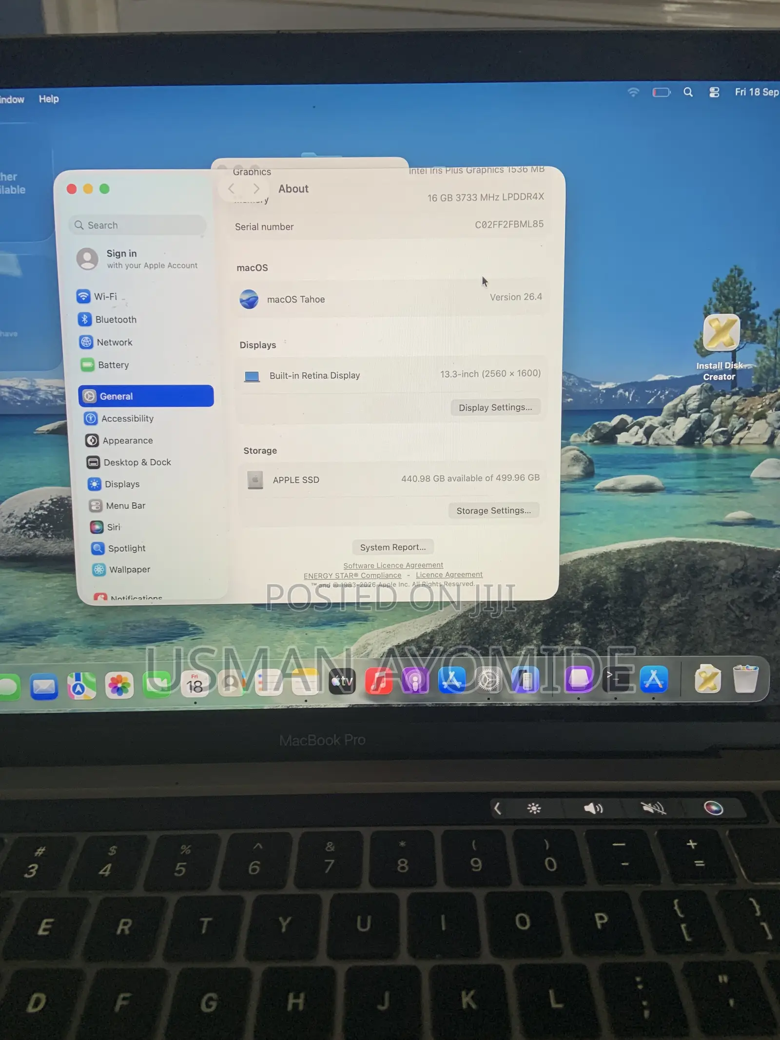 Laptop Apple MacBook Pro 2020 16GB Intel Core i7 SSD 512GB