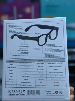 AI Smart Eye Glass Camera 8MP