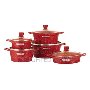 10pcs Taurus Marble Die-Cast Queen Time Cooking Pot(kitchen Expert)