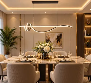 Linear Wavy Pendant Light
