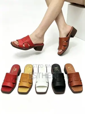 Block Heels Open-Toe Lightweight Slippers