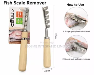 Japanese Fish Scale Remover With Wooden Handle