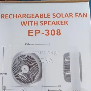 Rechargeable Solar Fan With Speaker