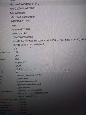 Laptop Acer 12GB Intel Core i7 SSD 1T