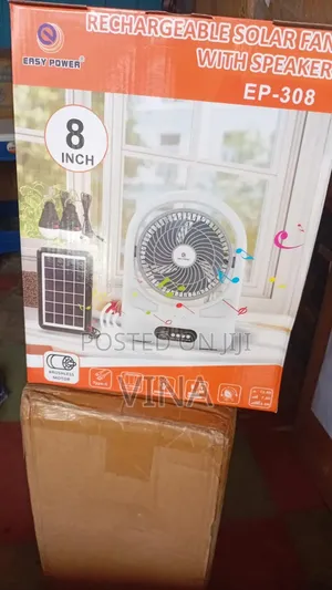 Rechargeable Solar Fan With Speaker