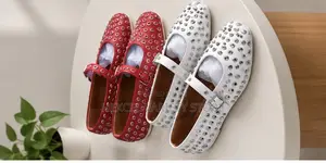 Stylish Brown Flat Shoes With Elegant Studded Design