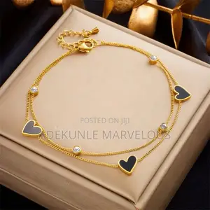 Black Steel Heart Anklet| Marvel Jewelry