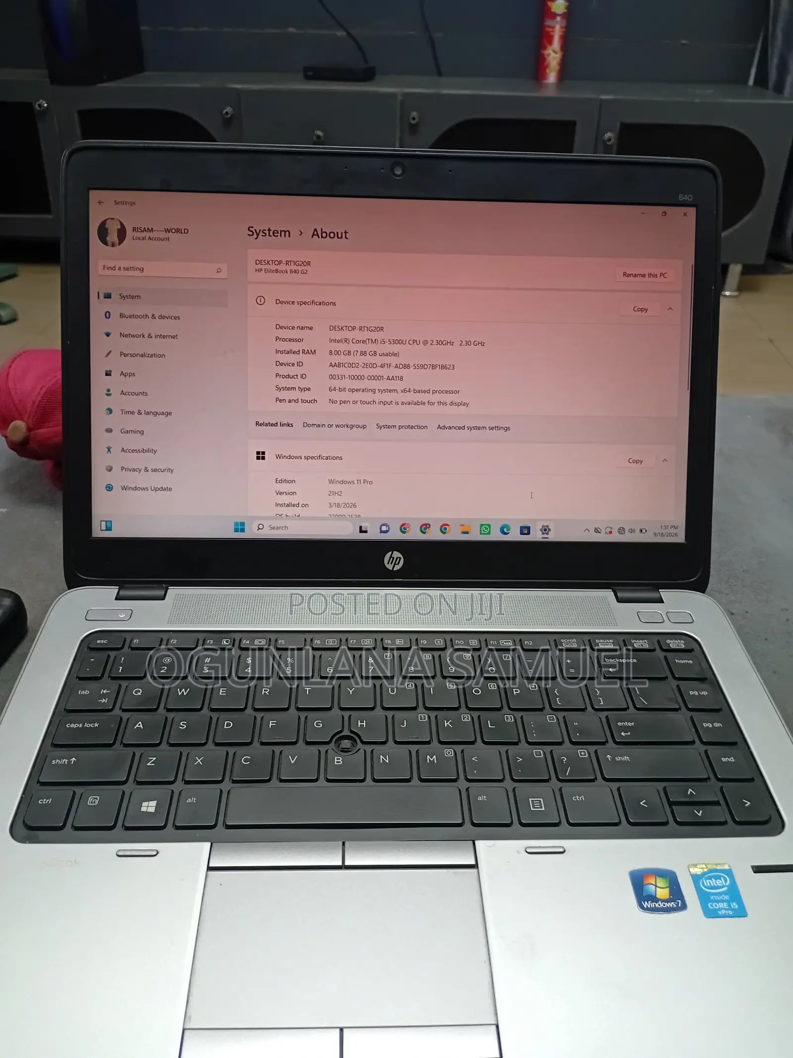 Laptop HP EliteBook 840 G2 8GB Intel Core i5 HDD 500GB