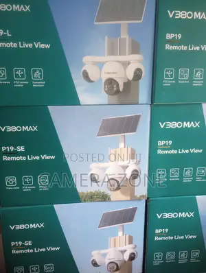 V380 MAX Solar PTZ BP19-SE Outdoor CCTV Camera (3 Lenses).