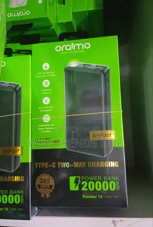 Oraimo 20000mAh Traveler 12 Power Bank – Type-C Two-Way Fast Charge