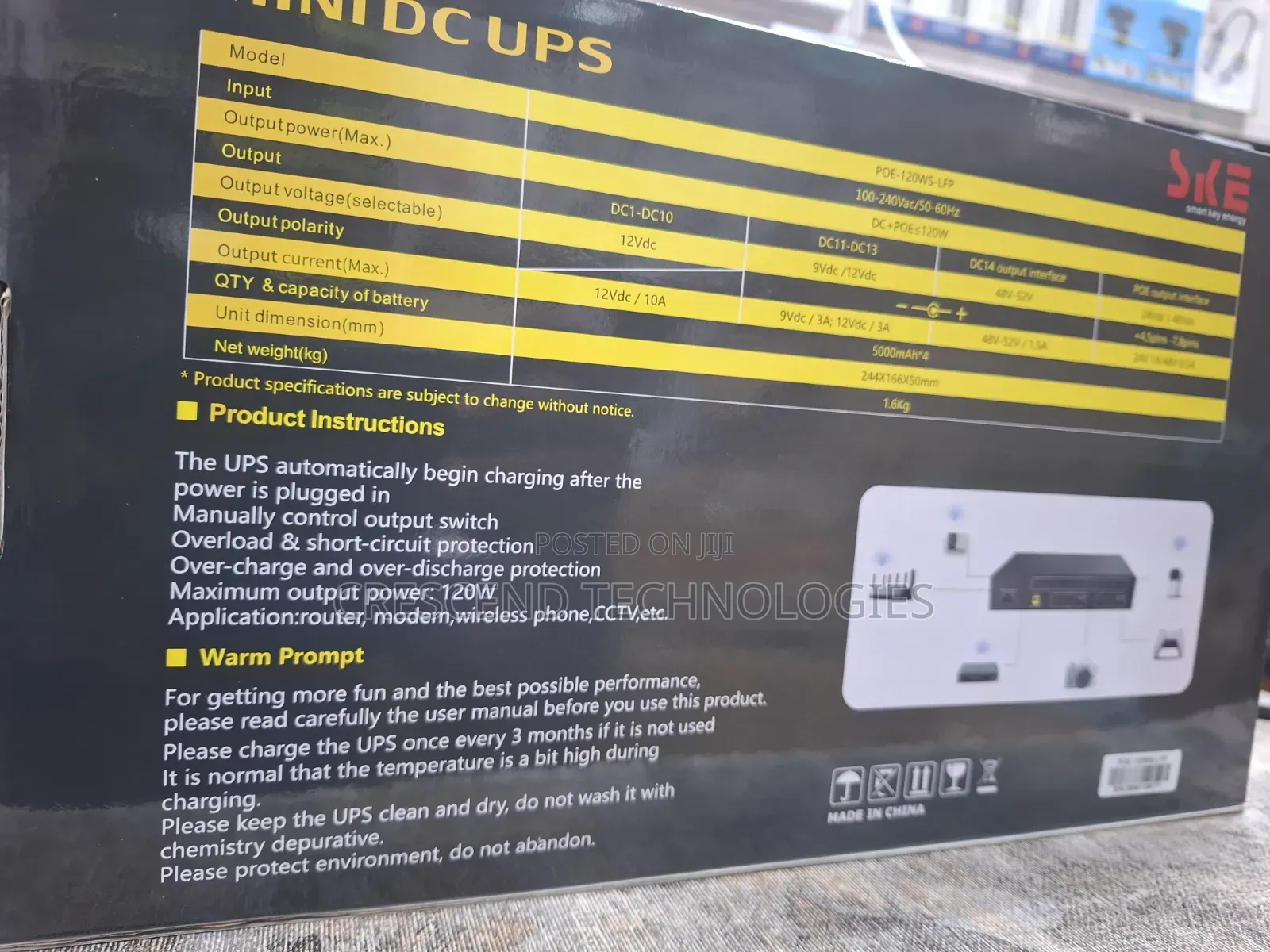 SKE 20,000mah Mini UPS 120w