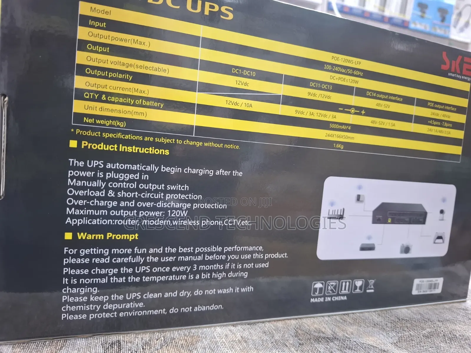 SKE 20,000mah Mini UPS 120w