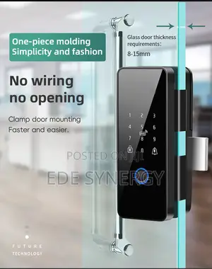 Biometric Glass Door Lock With Cloud Storage Double Hook Bolt