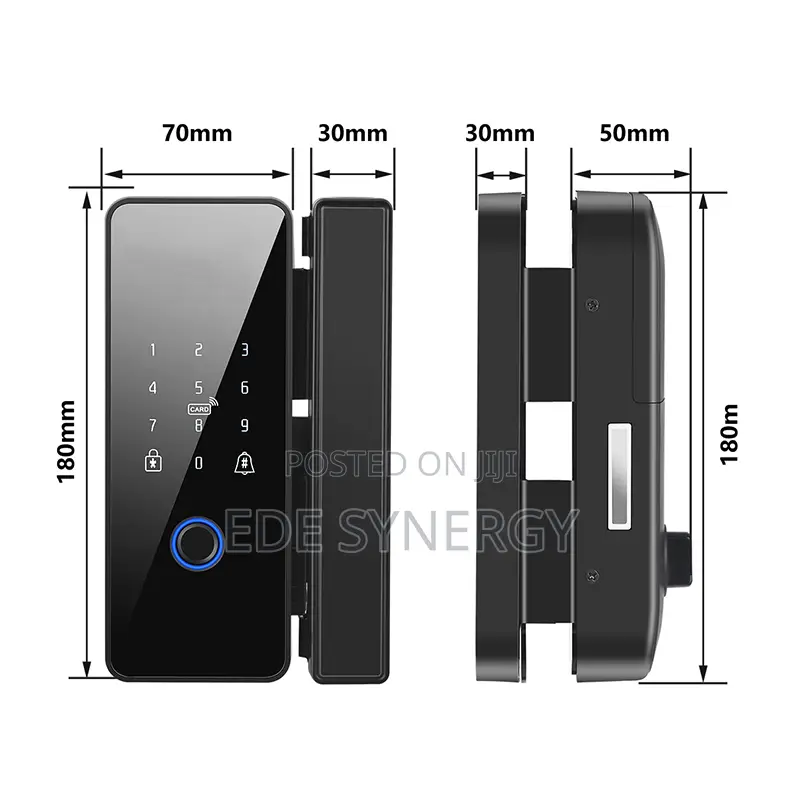 Biometric Glass Door Lock With Cloud Storage Double Hook Bolt