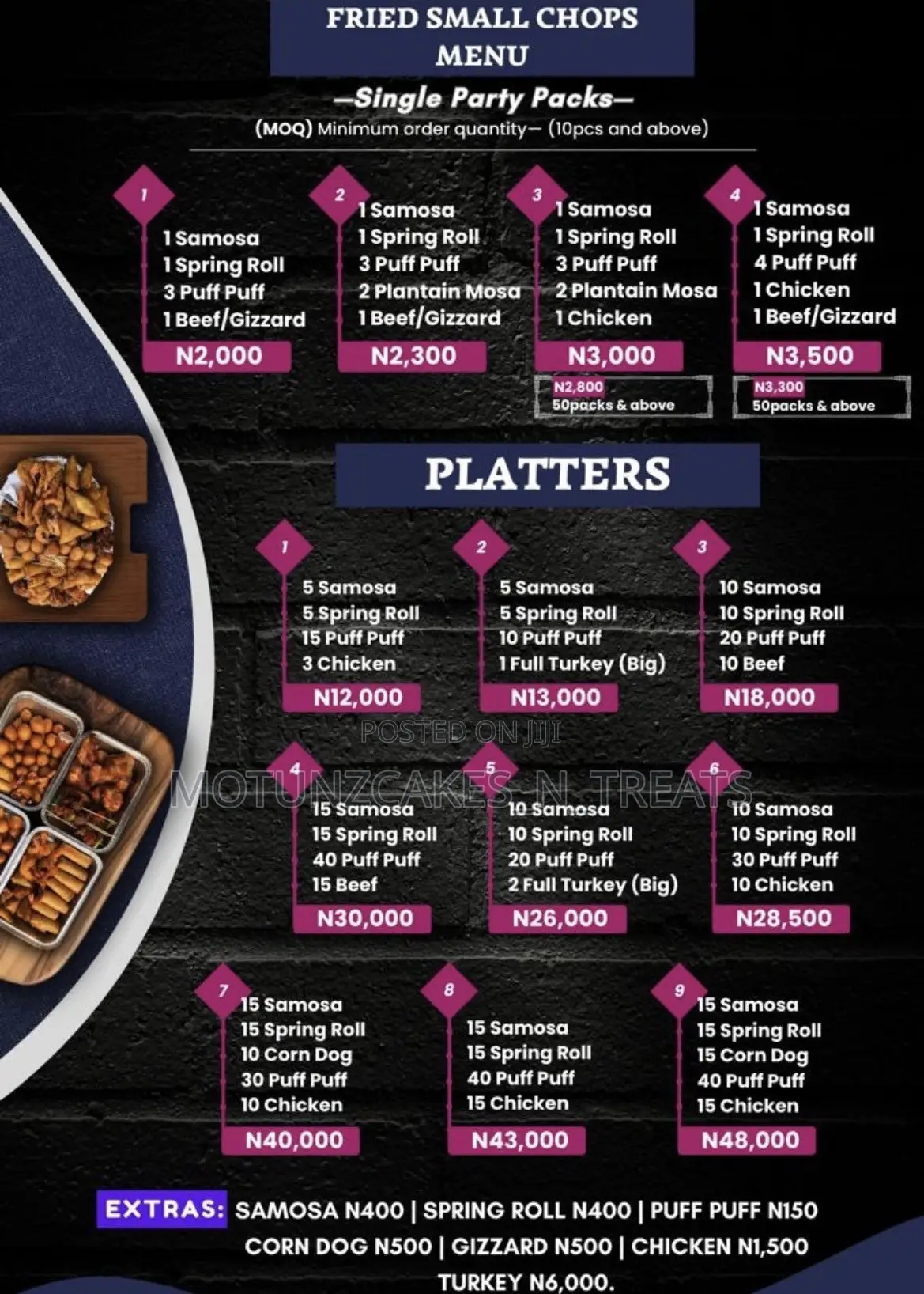 Fresh Homemade Small Chops in Lago