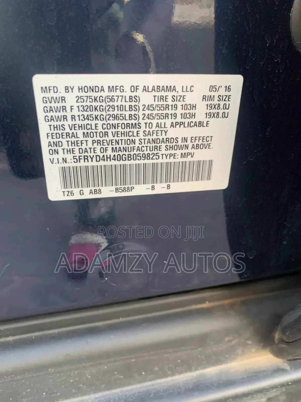 Acura MDX 2016 Blue