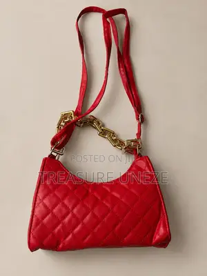 Red Mini Bag With Long Strap and Short Chain Strap