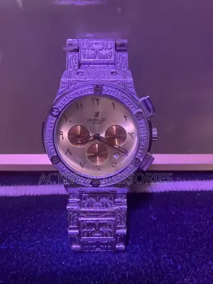 Luxury Hublot-Style Chronograph Watch – Metal Bracelet