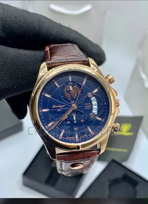 Poedagar Chronograph Brown Leather Watch