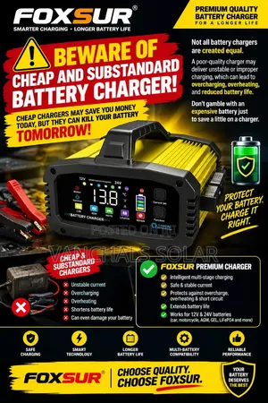 Battery Charger Lithium Lifepo4 and Lead Acid 12/24v 20a