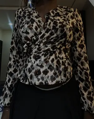 Leopard Print Wrap Top