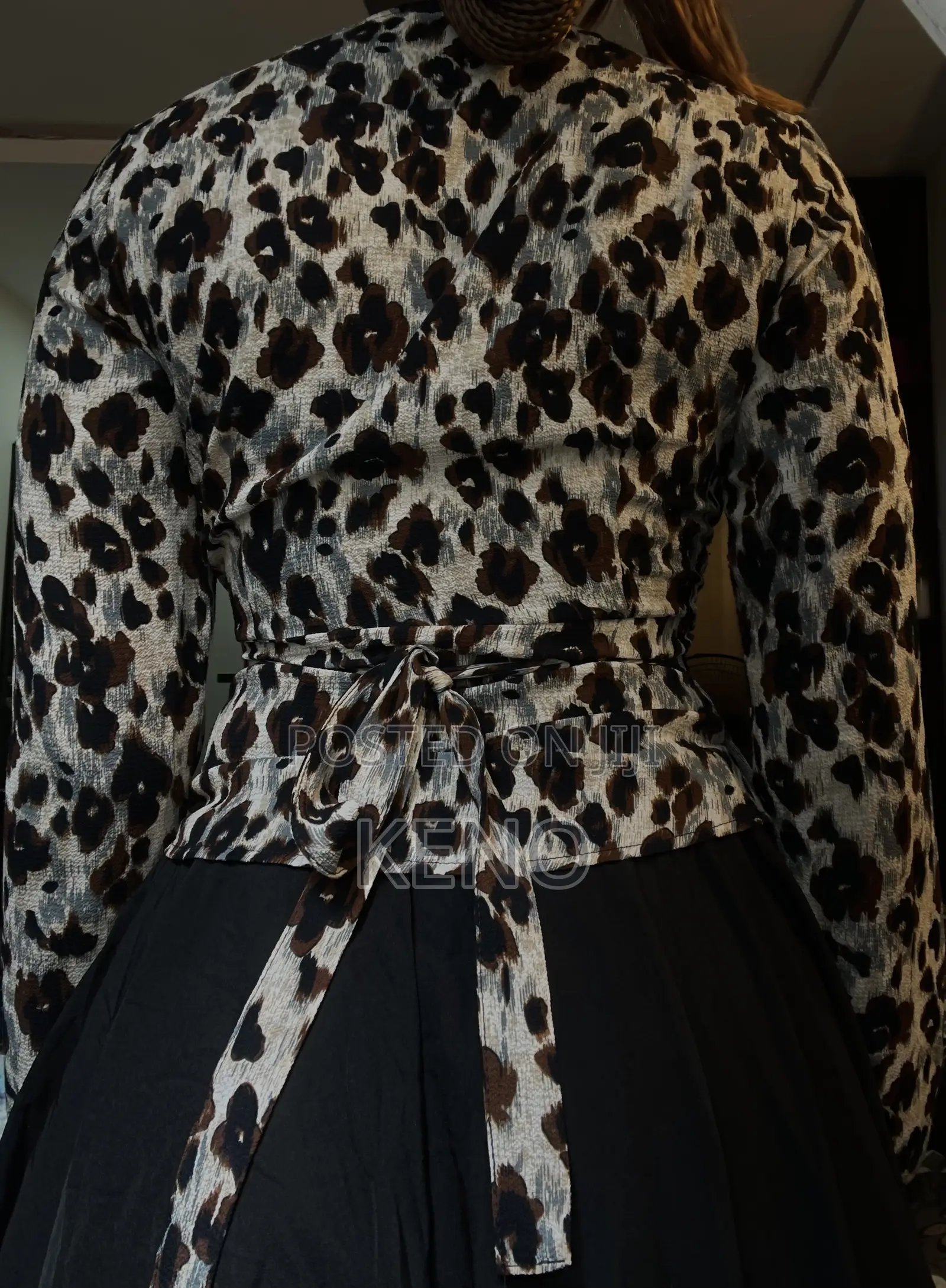 Leopard Print Wrap Top