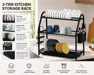 3tiers Black Plate Rack