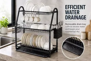 3tiers Black Plate Rack