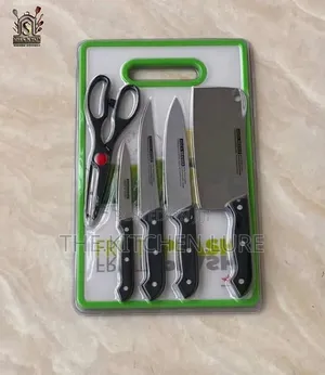 Stainless Steel Kitchen Knife Set With Cutting Board Scissors