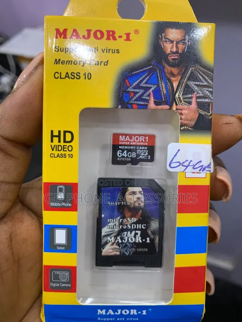 Original Major-1 64GB Class 10 MicroSD Memory Card With SD Adapter