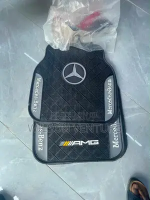 Universal Rubber Mercedes Benz Side Logo Mat Gray and Black