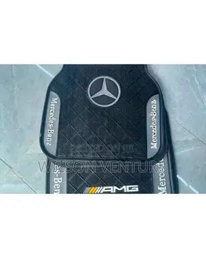 Universal Rubber Mercedes Benz Side Logo Mat Gray and Black