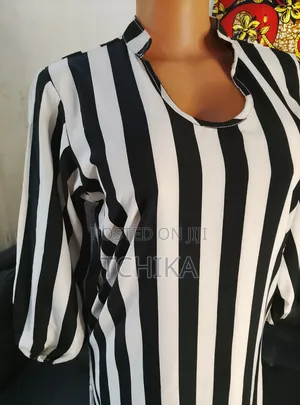 Striped Black and White Shift Dress