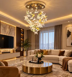 Designer Flowers Glass Chandelier Modern LED Pendant Light Luxury