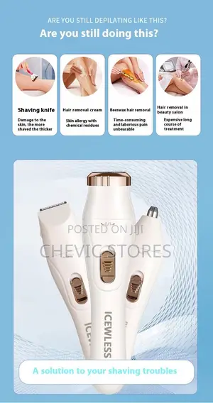 Painless Electric Hair Trimmer – Waterproof Bikini Body Shaver