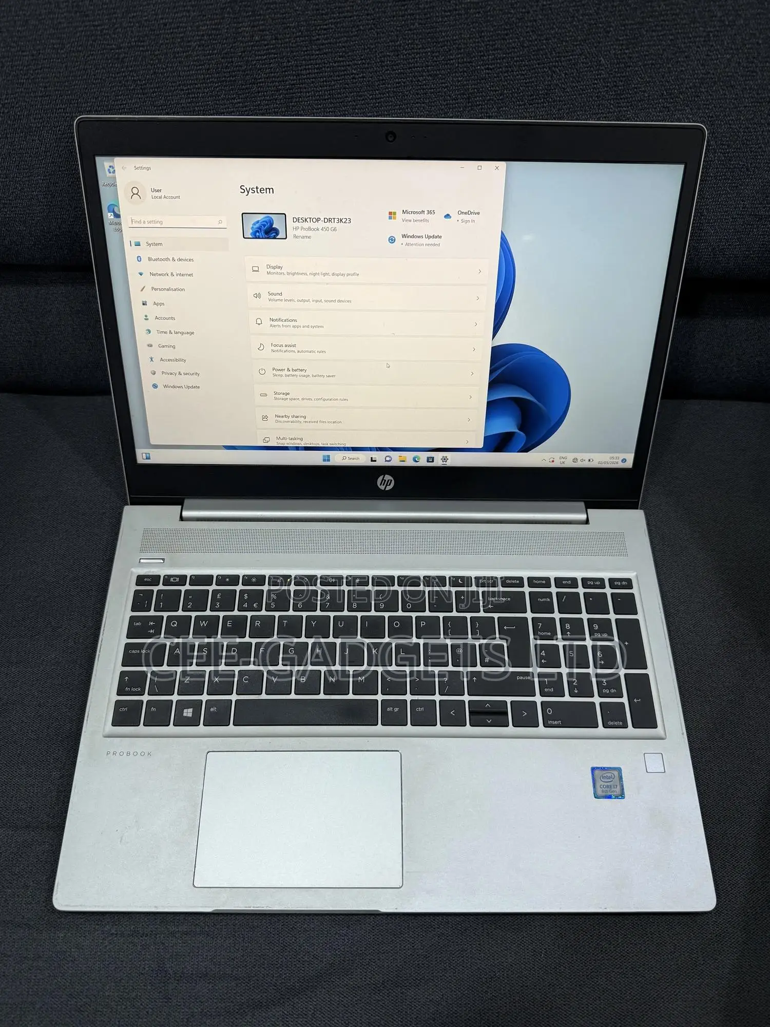 Laptop HP ProBook 450 G6 8GB Intel Core i7 SSD 256GB