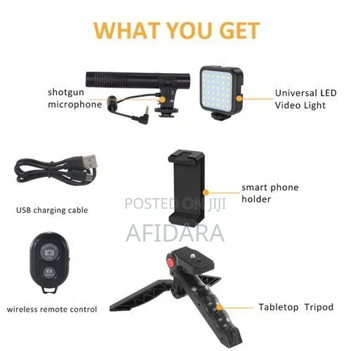 Video Making Kit +Led Light +Microphone +Phone Bluetooth +Tripod