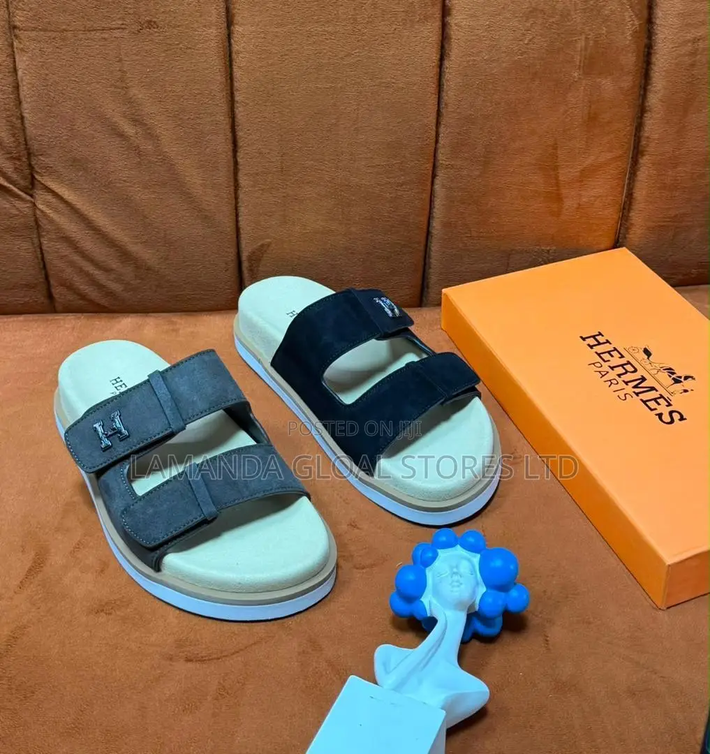 Hermès Double-Strap Suede Sandals