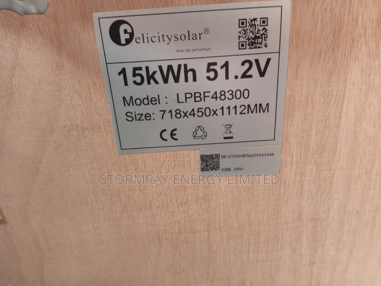 Felicity 15kWh LPBF Lithium Battery