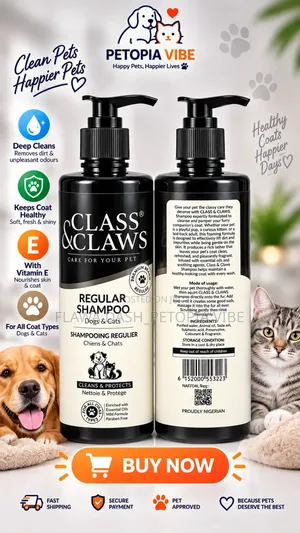 CLASS CLAWS Regular Pet Shampoo for Dogs Cats – 500ml